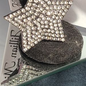 Jillian Michel brand new chunky rhinestone star ring stretchy band